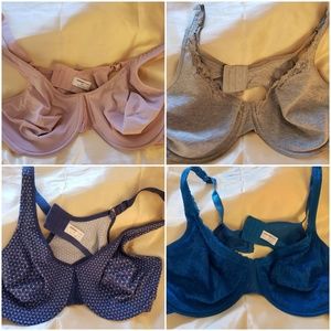 4 Non-Padded Avenue Bras 46C